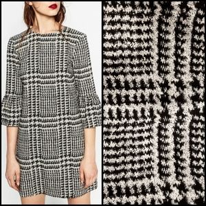 ZARA houndstooth column dress L